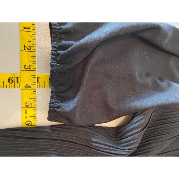 Sandi Dee Black Pleated Dress Tiered Ruffle Hem 3/4 Sleeves 16W - Picture 9 of 9